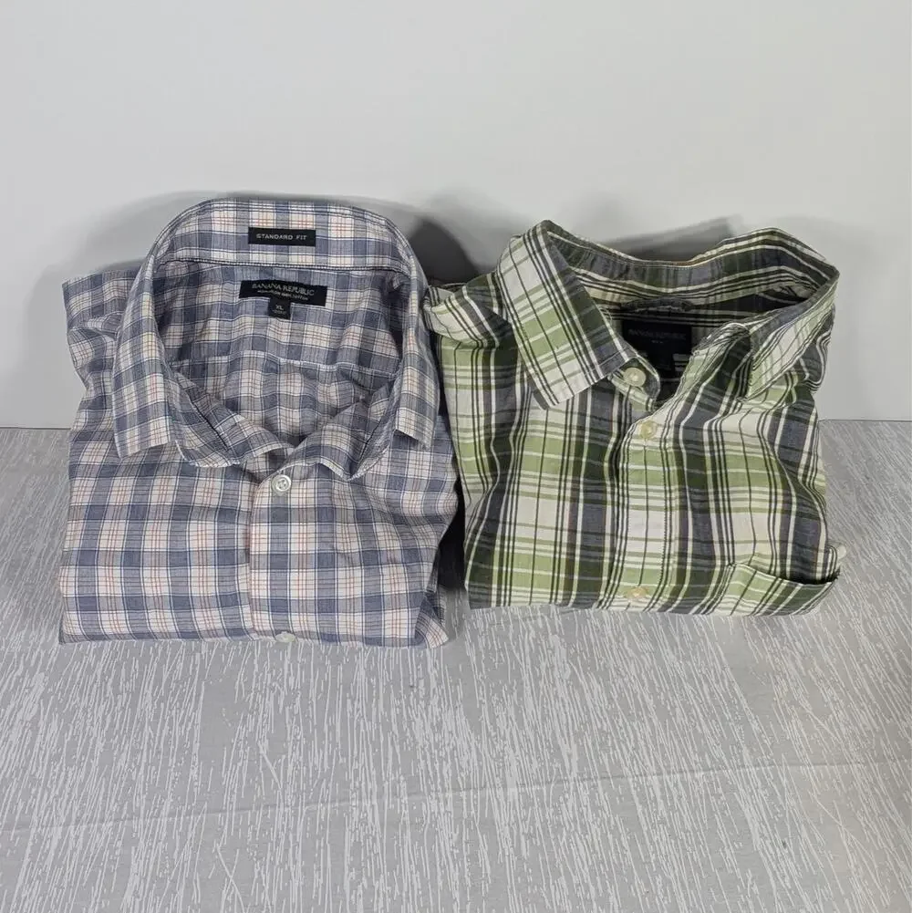 Banana Republic Button Up Shirt Mens Extra Large Multicolor Lot/Bundle of 2